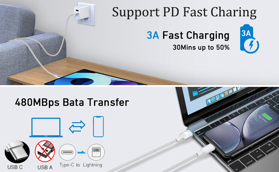 USB C to Lightning Cable