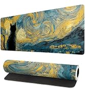 Brecoy Large Mouse Pad, Anime Black Gaming, Extended Kanagawa Mat Desk Pad, 3mm Thick Long Non-Sl...