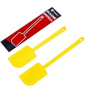 2 Pcs Silicone Scraper Set, Food Grade Rubber Scraper, Upgraded Sturdy Handle Set, Heat Resistant...