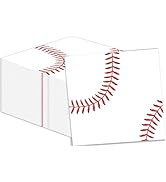 50 Pcs Baseball Napkins 13 x 13 Inches, Baseball Paper Napkins Sports Theme Disposable Cocktail N...