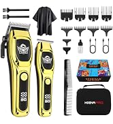 HIENA PRO Professional Hair Clipper Set for Men, Cordless Rechargeable Haircut Clippers, Clipper ...