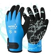 DULFINE 100% Waterproof Winter Work Gloves for Men and Women,Foam Latex Coated and Thermal Insula...