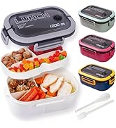 Bento Box Adult, Lunch Box for Men and Women, 1200ML Leak-proof Double-layered with Handle Lunchb...