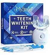 MySmile Teeth Whitening Kit with Whitening Light, Non-Sensitive Teeth Whitener Kit with 3 Teeth W...