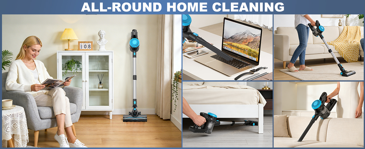 Portable handheld vacuum mode with crevice tool for sofa keyboard and under bed cleaning