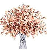 SITUMEIZI 6Pcs Brown Artificial Baby's Breath Flowers 19.3 Inch Silk Gypsophila Bundles Real Touc...