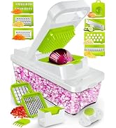 PrepNaturals Vegetable Chopper with Container, Veggie Chopper, Food Chopper & Onion Chopper - Man...
