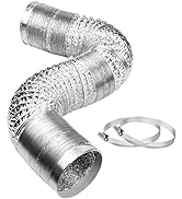 YIJUHOU 4 Inch 5 Feet Dryer Vent Hose, Non-Insulated Aluminum Foil Ducting for Clothes Dryer, Gro...