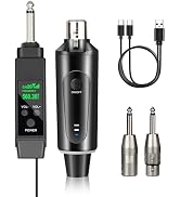 Depusheng 2.4GHz Wireless Microphone System Transmitter & Receiver with volume adjustment, Low La...