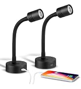 Obeaming 12V Dimmable Reading Light, RV Boat Bedside Reading Lamp, Gooseneck LED Spotlight for Ca...