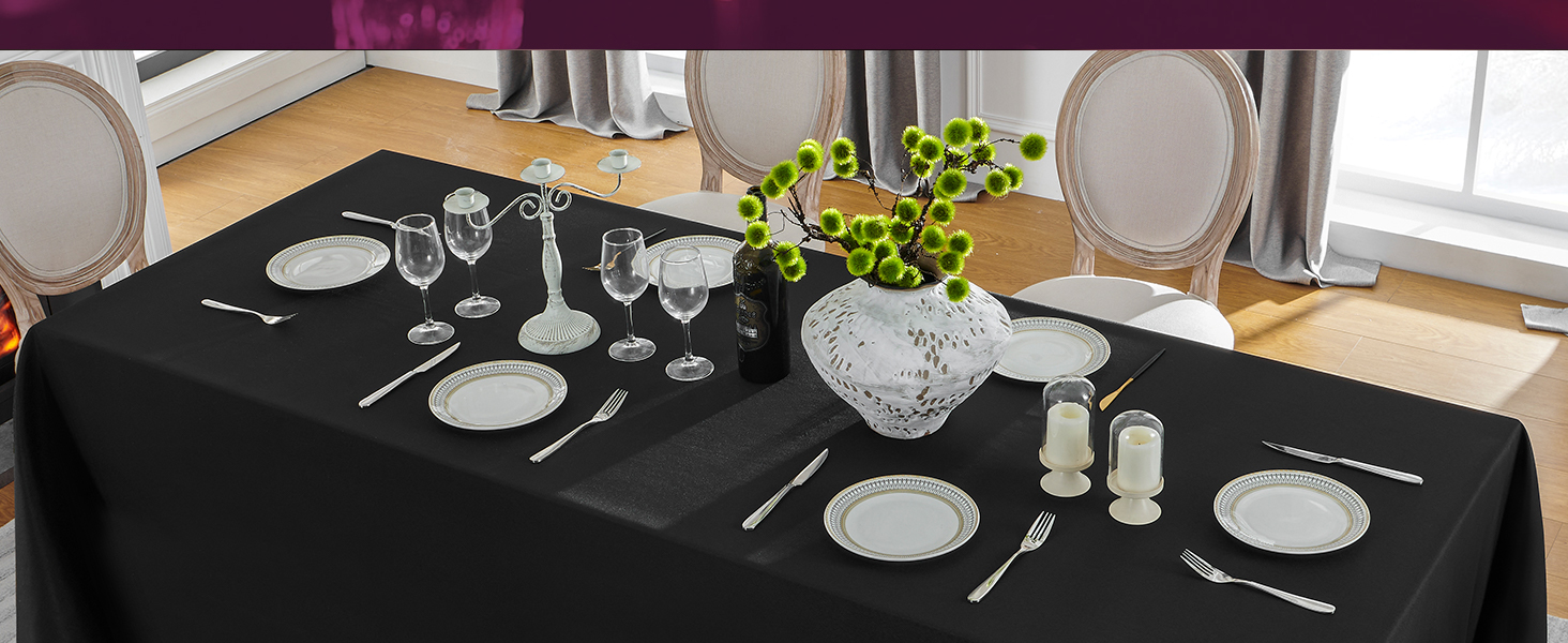 VidaFete rectangle tablecloth black tablecloth
