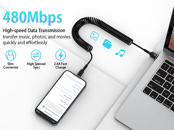 iphone 16e car charger android auto iphone 16 pro max coiled usb c cable retractable car charger