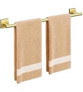 USHOWER Brushed Gold Towel Bar, 24 Inch Towel Racks for Bathroom Wall Mounted, 304 Stainless Stee...