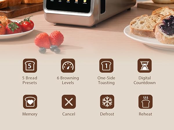 long slot 4 slices toaster A+02