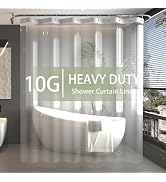 Poposa Bathroom Heavy Duty Shower Curtain - Waterproof Clear Shower Curtain Liner 10G Premium PEV...