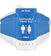 Disposable Urine Bags - 12/24 PCS Portable Pee Bags for Travel for Women/Men, 750ML Emergency Vom...