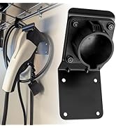 Anina EV Charger Holder for SAE J1772, Space Saving Downward Angle Design, Wall Mount Charging Ca...