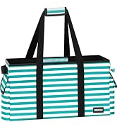 DSDCDJ Sturdy Extra Large Utility Tote Bag with Hard Bottom & Hard Sides, Collapsible Oversized T...