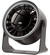 Wahacool Small Desk Fan, 100-Speed Rechargeable USB Fan with LED Display, Wall Mount & Desktop Po...