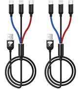 Aioneus Multi Charging Cable, Multi Charger Cable Nylon Braided 3 in 1 Charging Cable Multi USB C...