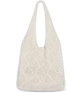 Sightor Crochet Tote Bag, Mesh Beach Bag Knit Summer Hobo Bag Vacation Boho Tote Bag for Women