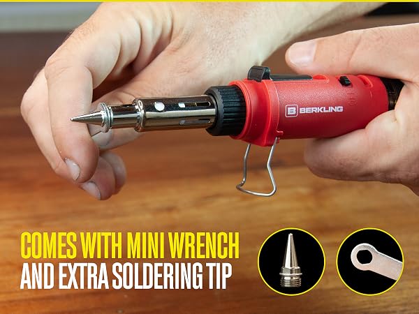 berkling propane soldering iron torch heat gun with mini wrench and conical tip