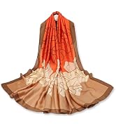 vimate 100% Large Silk Feeling Scarf -Women's Lightweight Long Silky Scarf Sunscreen Shawl Wrap N...