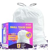 4 Gallon Drawstring Lavender Scented Trash Bags Small Bathroom Garbage Bags 3 Gallon Wastebasket ...