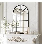 TinyTimes Arch Window Wall Mirror Mounted Decorative, 20"x30", Arched Window Pane Mirror for Wall...
