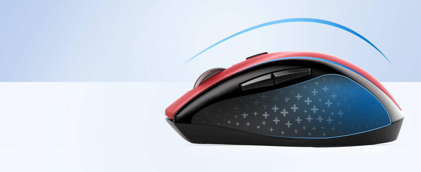 the mouse is designed to be a wireless mouse with a built - in power.