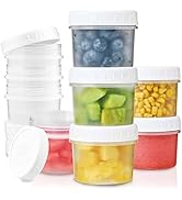 TUZAZO 12 Pack - 5 Oz Food Storage Containers with Screw Lids, Airtight Plastic Small Freezer Sto...