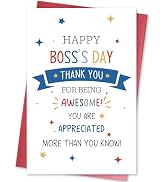 hvdler Happy Boss's Day Card for Boss Leader Manager, Boss Day Appreciation Gift Idea from Employ...