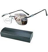 K.LAVER Photochromic Rimless Bifocal Reading Glasses For Women&Men,Frameless Reading Glasses-Anti...