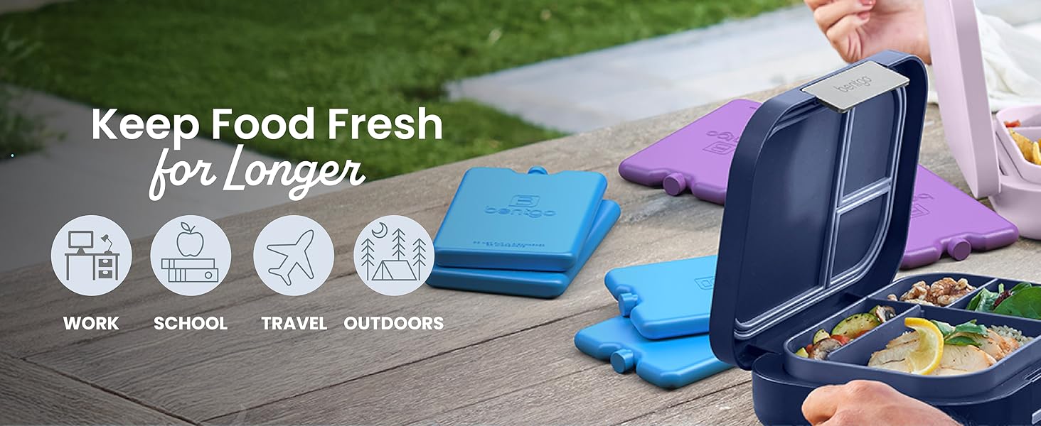 bentgo, bento ice packs, ice packs, ice pack set, 4-piece ice pack set, ice packs for lunch bag