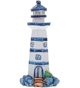 Wakauto Mini Resin Lighthouse Mediterranean Figurines Ornaments Nautical Wood Lighthouse Model Or...
