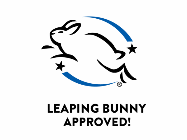 We are happy to be free of all animal testing and part of the Leaping Bunny program