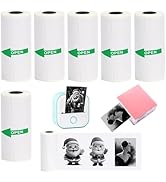 SZMILAIDUO 6 Rolls White Thermal Sticker Paper for Phomemo T02/M02/M02S PRO Mini Printer,Self-Adh...