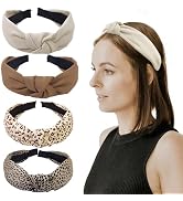 HFZRZFH Women's Non-Slip Knotted Headbands with Leopard Print, Fashionable Hair Accessory Set for...