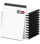White Legal Note Pads 8.5X 11'', 24 Pack Legal Paper Note Pads, Micro Perforated Wide Ruled Lined...
