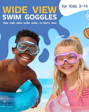 kids swim goggles with fabric strap