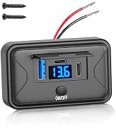 90W 12V USB Outlet Panel Wall Mount, Dual 36W USB C and QC 3.0 18W Car USB Port Charger with Volt...