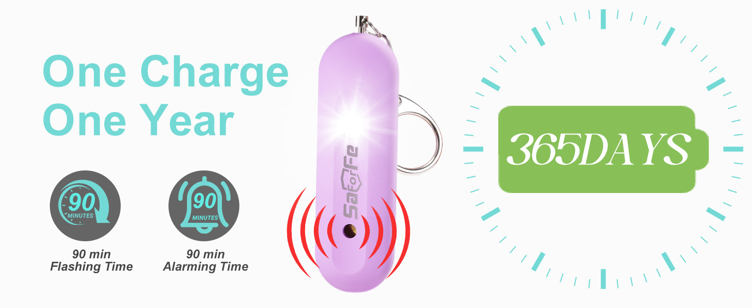 personal safety alarm women rechargeable self defense keychain device waterproof loud gift security