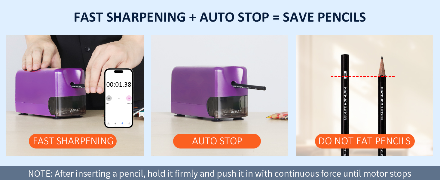 AFMAT PSD3 Pencil Sharpener Auto Stop