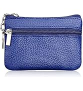 Keychain Purse Small, iToolai Women's Genuine Leather Zipper Mini Coin Bag Credit Card Holder (Ro...