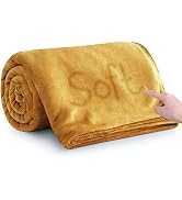 MOONLIGHT20015 Silk Touch Warm Fleece Throw Blankets - 400 GSM Throws for Sofa Fluffy Blanket Bed...