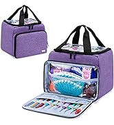 LoDrid Small Yarn Storage Bag with 2 Grommets, Portable Knitting Tote for Knitting Kit & Crochet ...