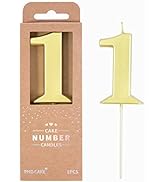 PHD CAKE 2.76 Inch Modern Gold 1 Number Birthday Candles, Gold Number Candles, Cake Number Candle...