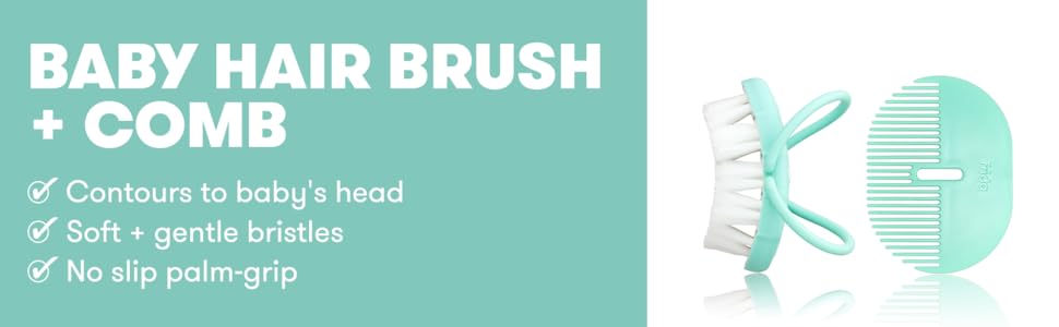 babys hair, soft brushes, wooden brushes, scalp scrubbie, baby shower, gentle massaging,