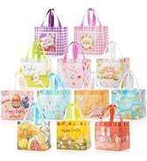 Koncci 12PCS Easter Bags with Handles, Reusable Non-Woven Easter Gift Bags for Kids, for Gifts Wr...