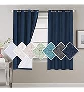 H.VERSAILTEX 100% Blackout Curtains for Bedroom 63 Inches Long Grommet Linen Face Full Light Bloc...